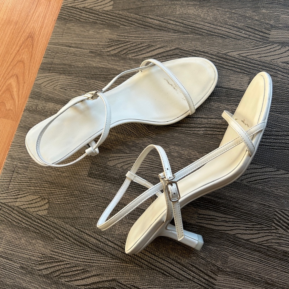 Elegant White Strappy Heels